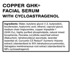Copper GHK+ Facial Serum with Cycloastragenol Ingredients