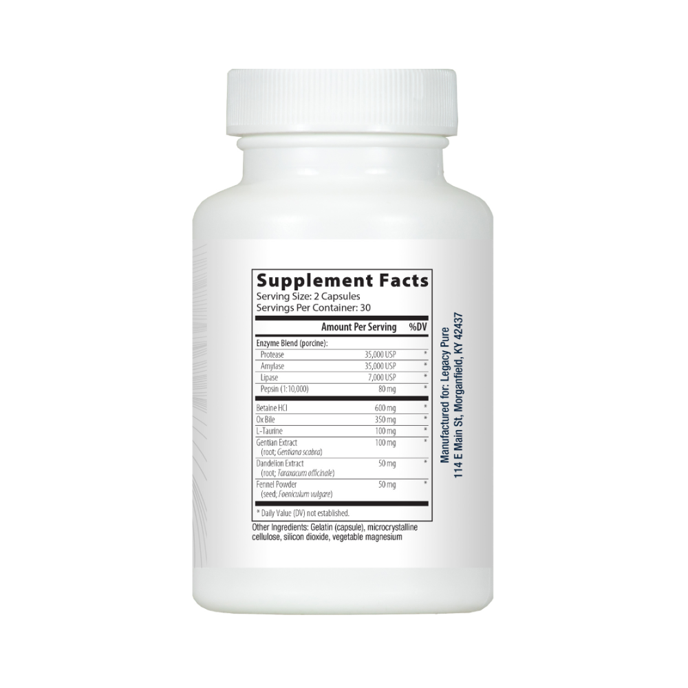 Digest Support | Supplement Facts 2 | Legacy Pure Supplements