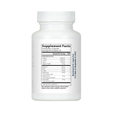 Digest Support | Supplement Facts 2 | Legacy Pure Supplements