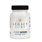 Legacy Pure Lithium Supreme dietary supplement bottle with 60 capsules for brain health