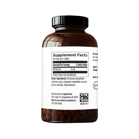 Melatonin SRT | Dietary Supplement Facts | Legacy Pure Supplements