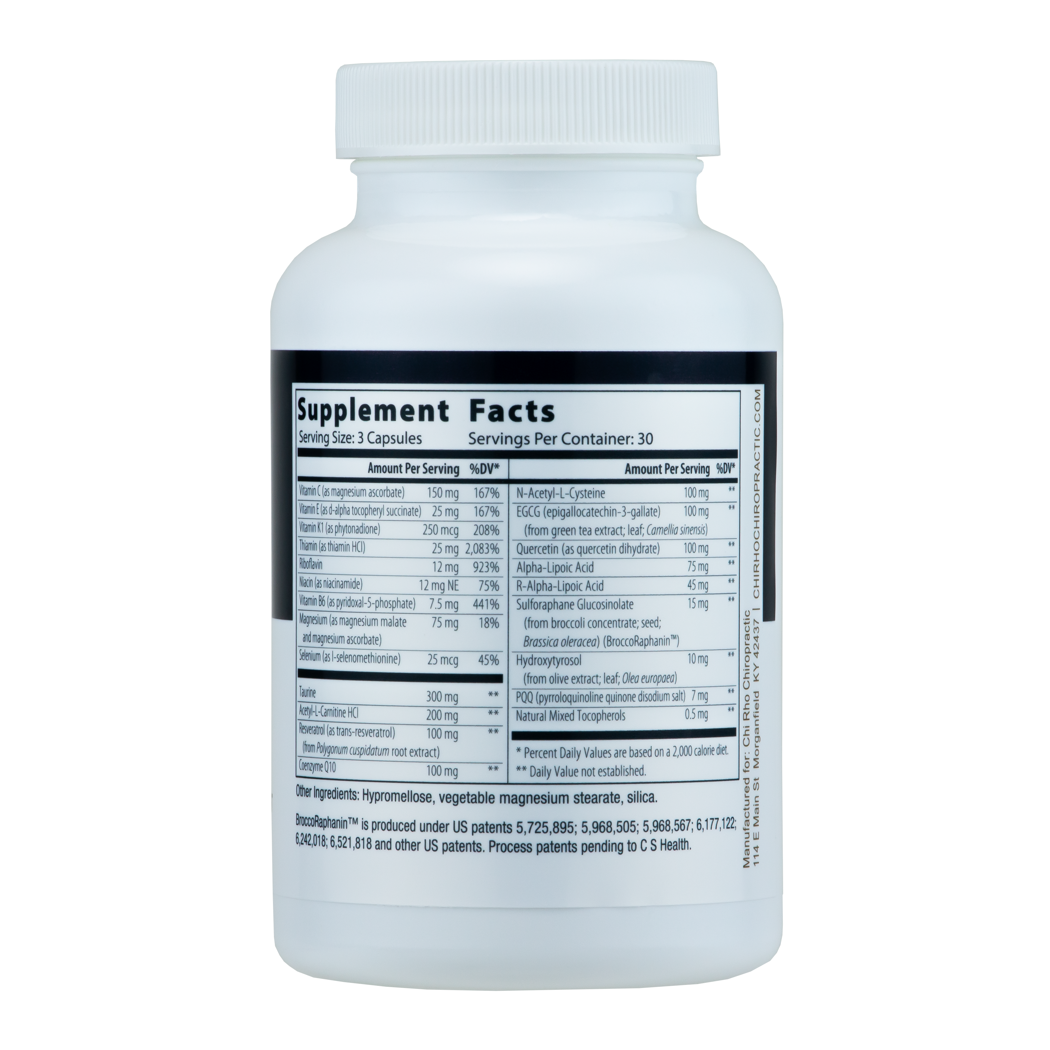 Chi Rho Chiropractic - Mito Fusion Supplement Facts