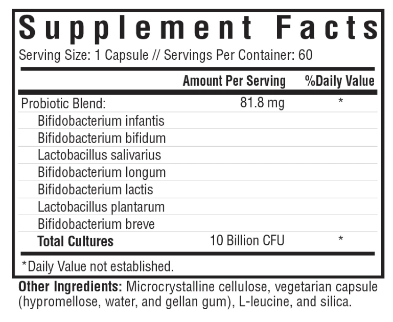 ProBiota HistaminX Supplement Facts