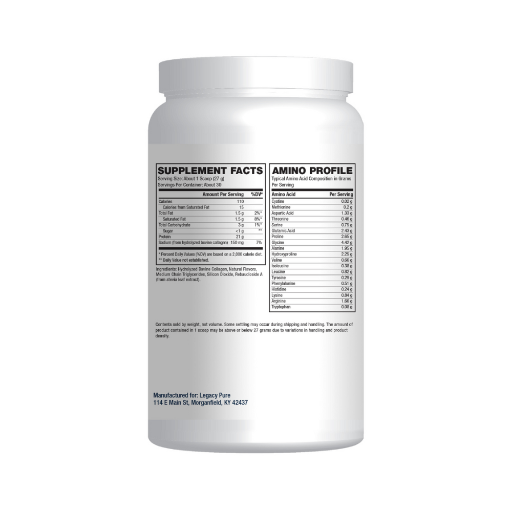 Pure Protein Complete | Supplement Facts | Legacy Pure Supplements