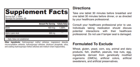 Ultra Ala | Supplement Facts | Legacy Pure Supplements