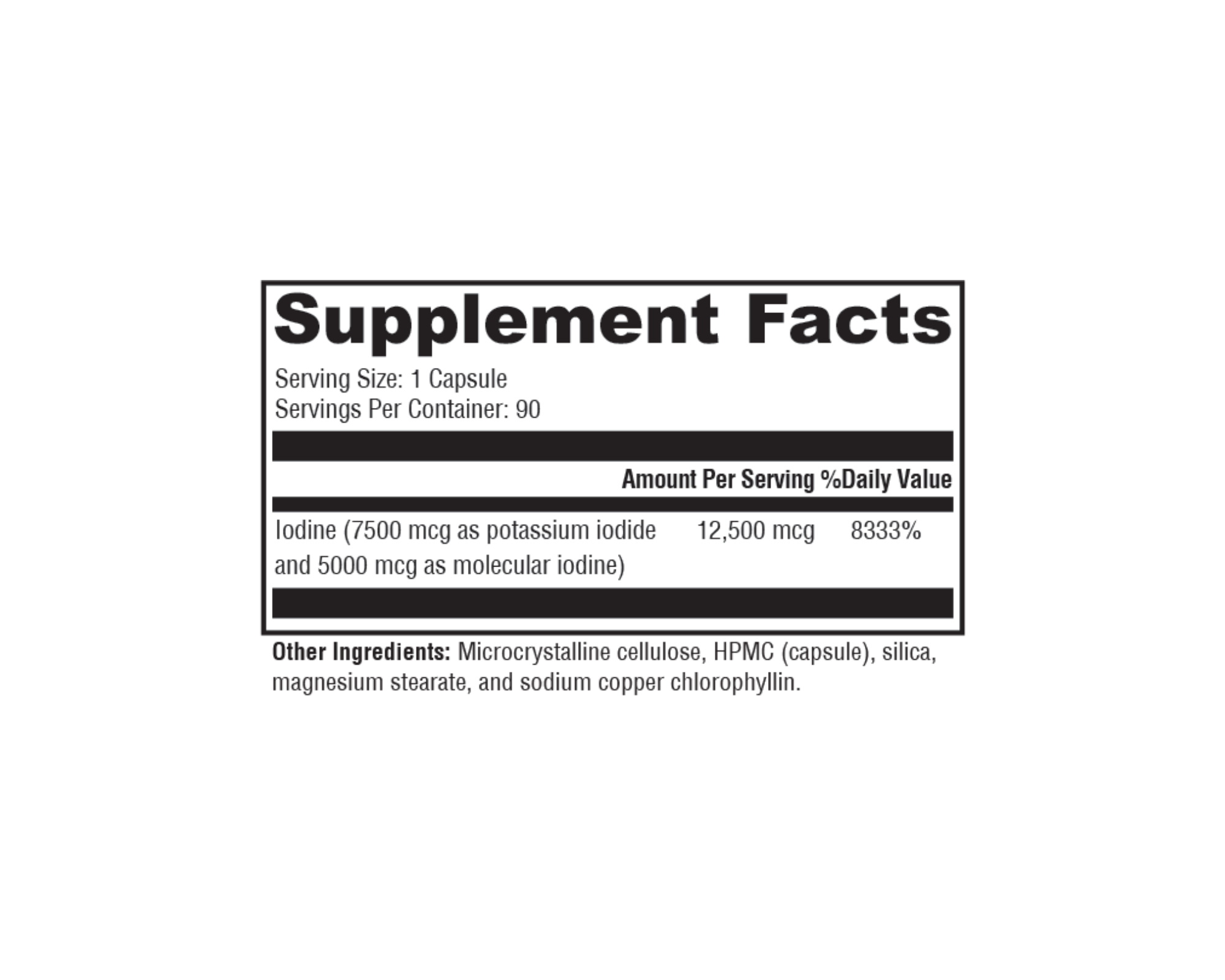 Chi Rho Chiropractic - Iodine Supplement Facts