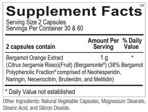 Chi Rho Chiropractic - Bergamot Ultra Dietary Supplement Facts