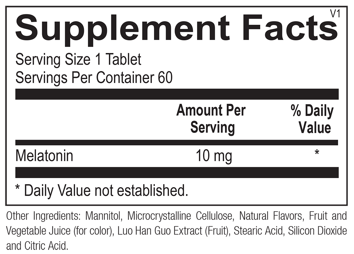 Melatonin Max | Supplement Facts | Legacy Pure Supplements
