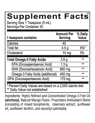 Chi Rho Chiropractic - Ultra Omega Liquid Dietary Supplement Facts