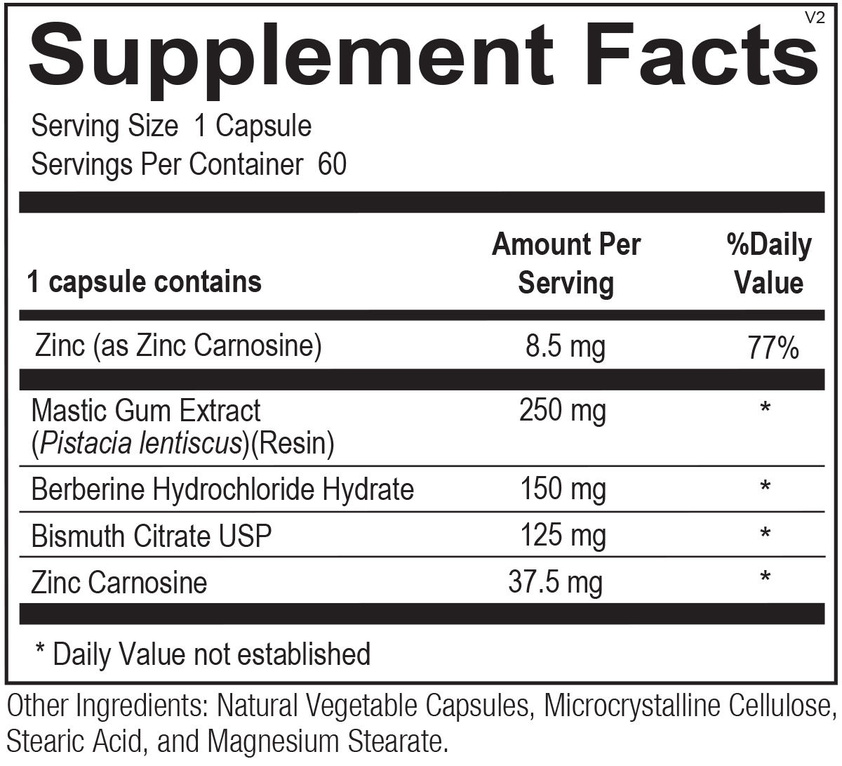 Chi Rho Chiropractic - Pylori Essentials Dietary Supplement Facts