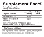 Chi Rho Chiropractic - UT Clear Dietary Supplement Facts